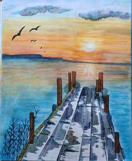 Ponton au Coucher du Soleil 001