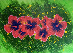 Peinture sur toile "hibiscus"