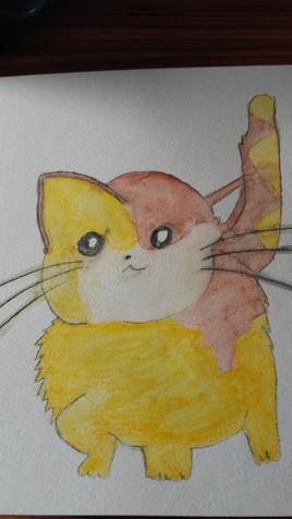 "Kawaii cat" - 2 - Aquarelle - Année 2016