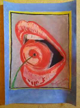 dessin a la pastel sec abstrait