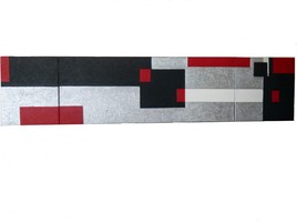 JEUX DE CARRES ROUGE/NOIR/GRIS