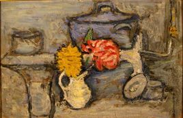 soupiere et vase  de fleurs