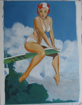 pin up au plongeoir