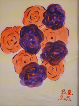 Bouquet orange et violet par S.B. - 2015