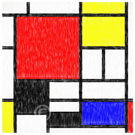 Œuvre abstraite d'après Mondrian