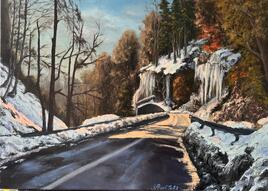 Route matinale vers un tunnel alpin