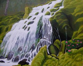 Une cascade sur une île