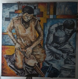 tableaux d'art les Forgerons d'Afrique
