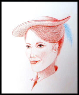 Femme avec un petit chapeau / Drawing A woman with a little hat