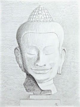 Le bouddha bienheureux / Drawing : the happy buddha