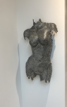 Sculpture buste femme acier