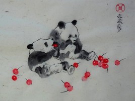 Pandas aux cesrises