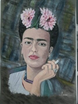 Portrait acrylique de Frida Kahlo