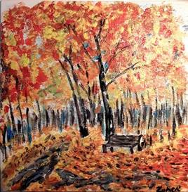 Les couleurs de l'automne la solitude d'un banc  au bois de Bondy