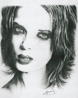 dessin de portrait de Shirley Manson, par PORTRAIT &eacute;MOI