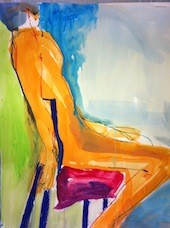 L'homme à la chaise bleue.