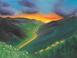 "Coucher de soleil sur la vall&eacute;e"