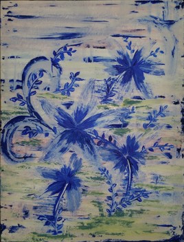 fleurs en liberté bleu