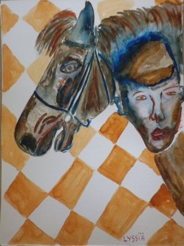 Incarnation sur un plateau d'&eacute;checs le cavalier noir 1