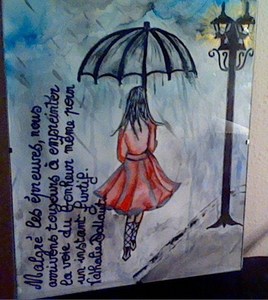 la femme sous la pluie