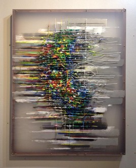 Peinture sculpture 3D Visage color&eacute; original