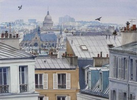 Les toits de Paris après la pluie