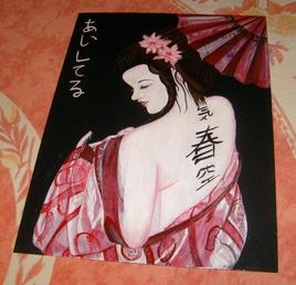 Geisha en satin 1