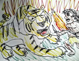 Mowgli face à Shere Khan - le livre de la jungle