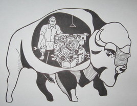 Vue intérieure d'un bison (entretien périodique)