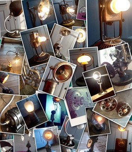 Lampes objets metal recyclés