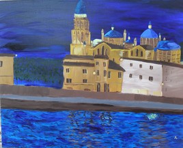 La cathédrale Saint Front de nuit.