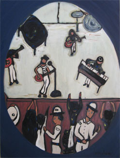 Le show baigne dans l&rsquo;oeuf Huile 40x30 