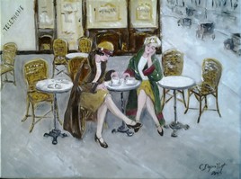 demoiselles en terrasse