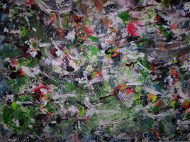 ELIE BERNARD ACRYLIQUE ART ABSTRAIT ORIGINALE SUR TOILE 88X90