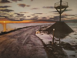 le passage du gois en Vend&eacute;e &agrave; l'aube