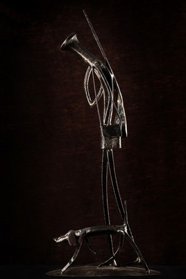 Chasseur et son chien.