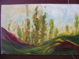 huile sur toile "peupleraie"