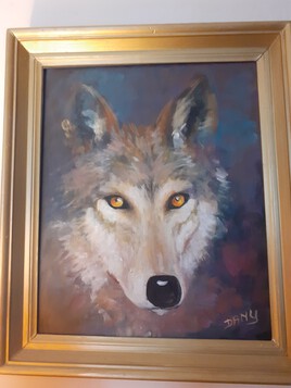 Peinture animalière 9Le Loup