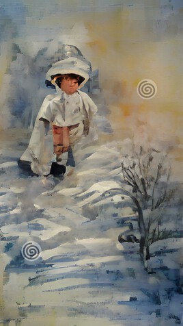 Enfant perdu dans la neige