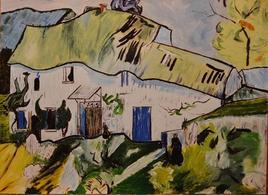 Ferme avec deux figures