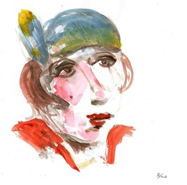 Femme chapeau à plume - 2008