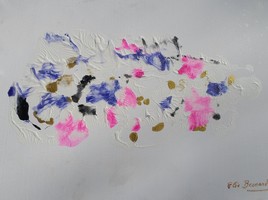 ELIE BERNARD ART ABSTRAIT ACRYLIQUE ORIGINALE SUR TOILE 50X70