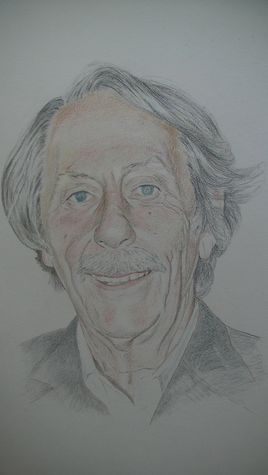 Jean Rochefort,portrait aux crayons de couleur