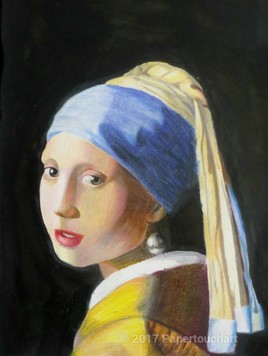 La jeune fille à la perle reproduction