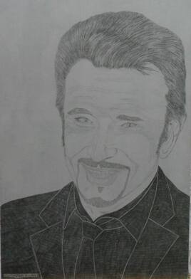 Portrait de Johnny Hallyday en noir 11