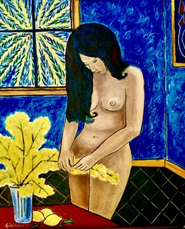 Femme au brin de Mimosa