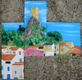 La tour de Roquebrun au printemps
