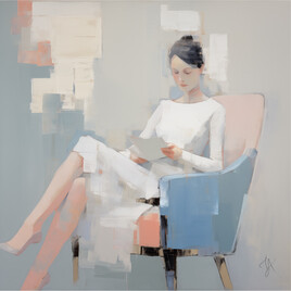 Jeune femme lisant...