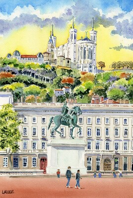 2025-29 Lyon Place Bellecour sous Fourvi&egrave;re au couchant