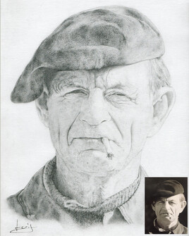 Dessin de portrait de Bernard, mon grand-p&egrave;re